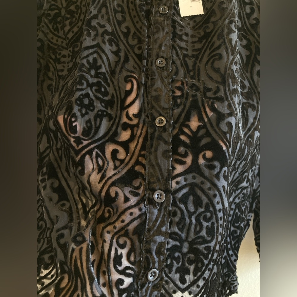 Covington Black Textured Button-Up Shirt Size S - Picture 6 of 7